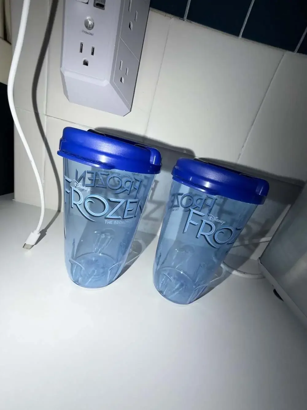 Set of 2 Disney Frozen The Broadway Musical Souvenir Tumbler Cups